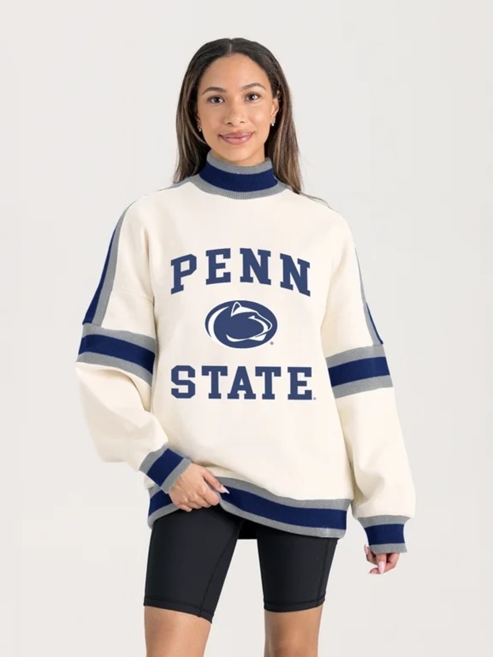 NWT Gameday Couture Women’s White Penn State Oversized Turtleneck Sweatshirt